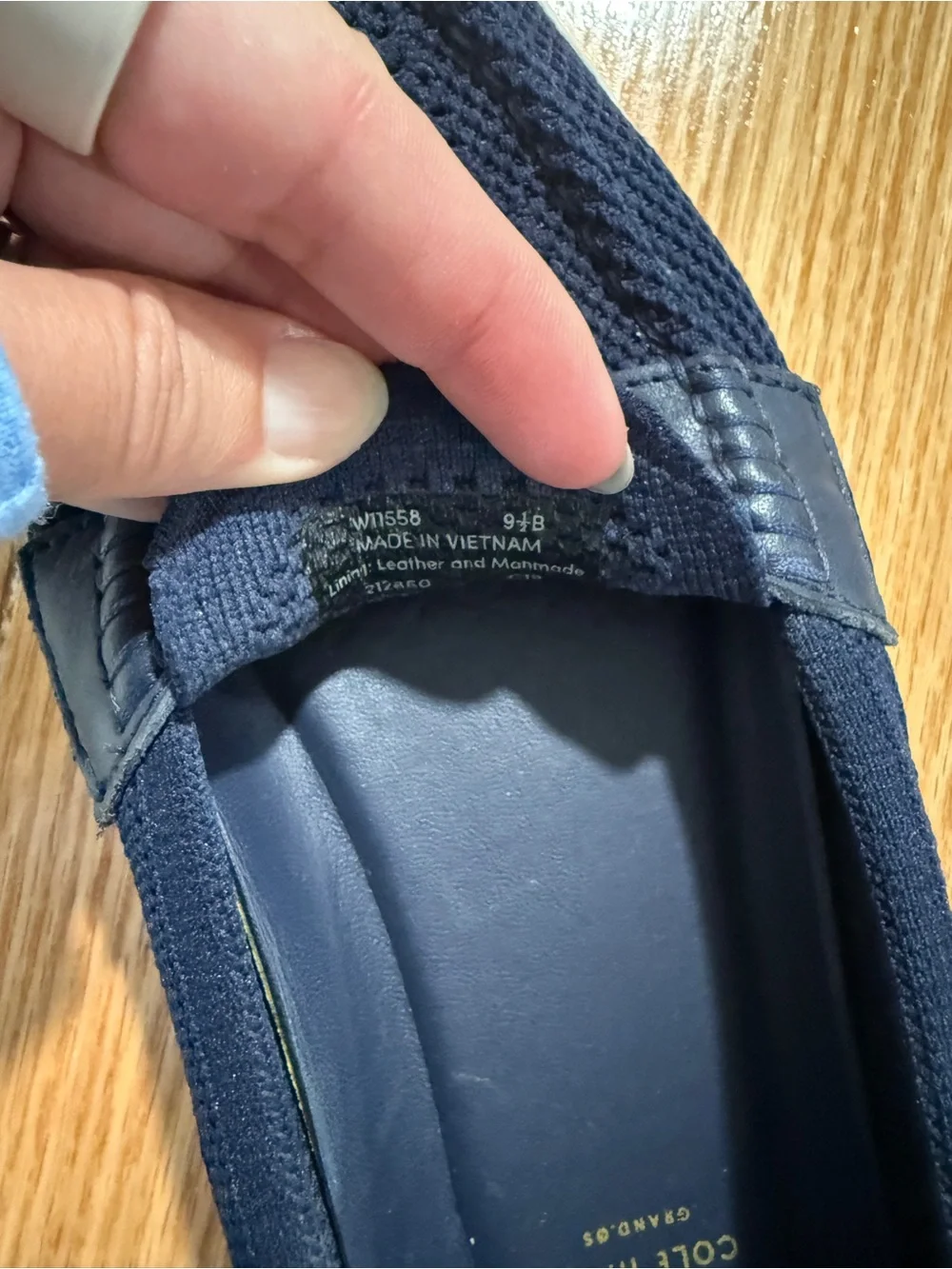 Cole Haan Navy Knit Slip-On Loafers with White Outsole